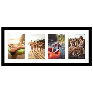 Americanflat 10x10 Collage Picture Frame in Black - Displays Four 4x6 Frame Openings - Engineered Wood & 8x16 Collage Picture Frame in Black - Displays Three 5x7 Frame Openings - Engineered