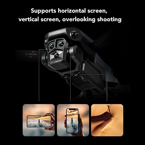 Drone with Camera, 4K RC Quadcopter Drone Foldable Drone with 4K Camera 50X Zoom Triple Camera System, Small Mini Drone, 4 Way Obstacle Avoidance