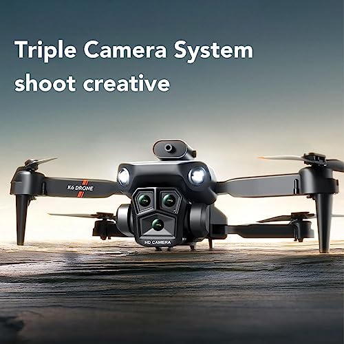 Drone with Camera, 4K RC Quadcopter Drone Foldable Drone with 4K Camera 50X Zoom Triple Camera System, Small Mini Drone, 4 Way Obstacle Avoidance