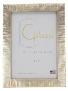 f. g. galassi handcrafted fine italian wood photo picture frame silver tone crepe - 5 x 7-55857
