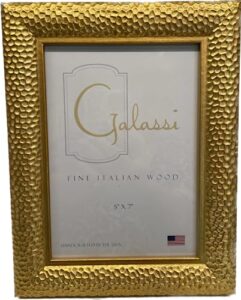 f. g. galassi handcrafted fine italian wood photo picture frame hammered gold tone - 5 x 7-55957