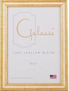 f. g. galassi handcrafted fine italian wood photo picture frame gold with creme channel - 5 x 7-25257