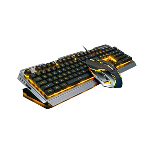 UKCOCO Backlit Keyboard Gaming Backlit Keyboard Wired Mechanical Keyboard Mechanical Mouse Mechanical Keyboards Cool LED Keyboard Gamer Mouse Set Gaming Keyboard Mechanical Feel Computer