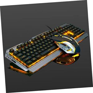 UKCOCO Backlit Keyboard Gaming Backlit Keyboard Wired Mechanical Keyboard Mechanical Mouse Mechanical Keyboards Cool LED Keyboard Gamer Mouse Set Gaming Keyboard Mechanical Feel Computer