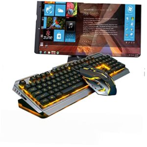 UKCOCO Backlit Keyboard Gaming Backlit Keyboard Wired Mechanical Keyboard Mechanical Mouse Mechanical Keyboards Cool LED Keyboard Gamer Mouse Set Gaming Keyboard Mechanical Feel Computer