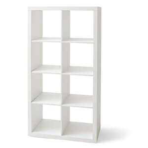 wenyuyu 8-cube storage shelf organizer bookshelf system, display cube shelves compartments bookcase for kids, closet, bedroom, bathroom (white)
