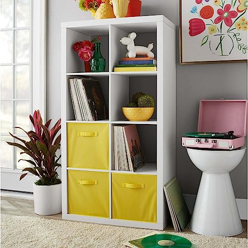 wenyuyu 8-Cube Storage Shelf Organizer Bookshelf System, Display Cube Shelves Compartments Bookcase for Kids, Closet, Bedroom, Bathroom (White)
