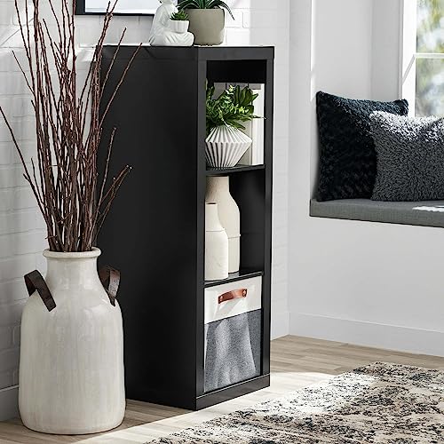 wenyuyu 3-Cube Storage Organizer Freestanding Bookcase Modern Bookshelf, Multipurpose Display Case Shelf for Living Room Study Home Office (Black)