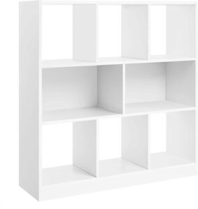 wenyuyu cube storage organizer freestanding bookcase modern bookshelf, multipurpose display case shelf cabinet for living room study home office (white)