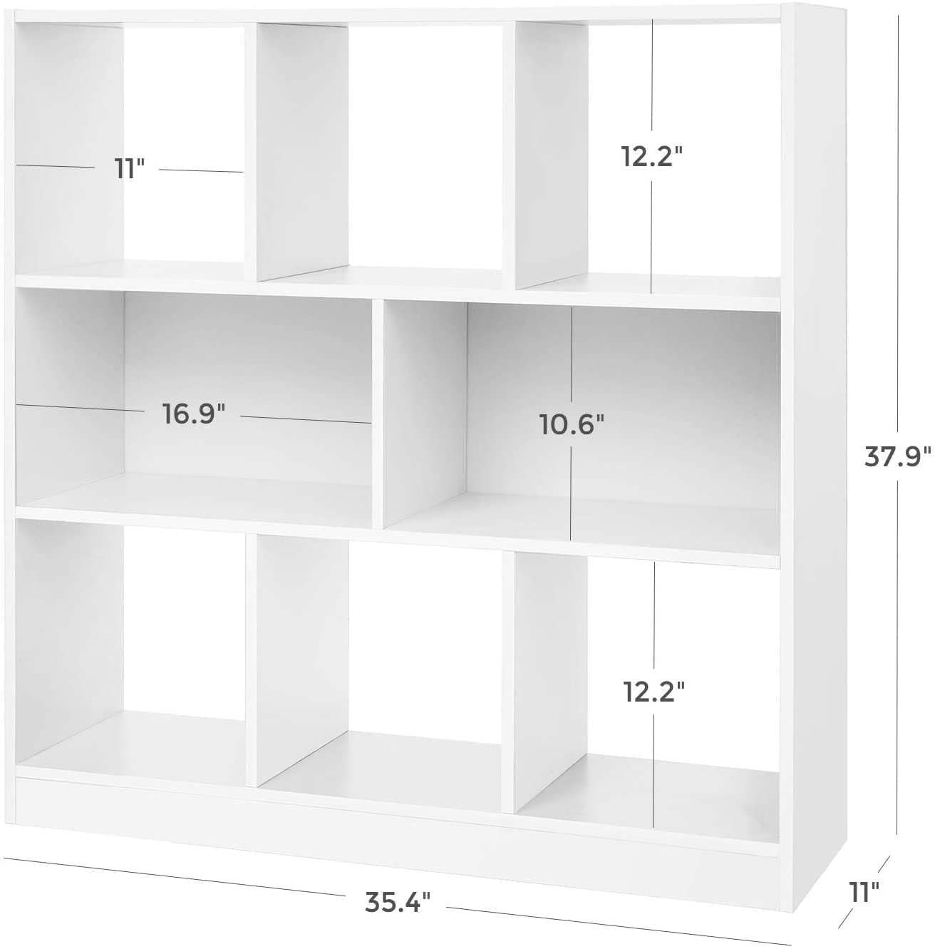 wenyuyu Cube Storage Organizer Freestanding Bookcase Modern Bookshelf, Multipurpose Display Case Shelf Cabinet for Living Room Study Home Office (White)