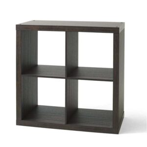 wenyuyu 4-cube storage organizer freestanding bookcase modern bookshelf, multipurpose display case shelf for living room study home office (tobacco oak)