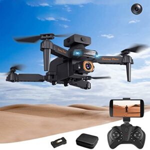 mini drone with 1080p dual hd camera - drone with camera for adults, foldable remote control toys gifts small drones for kids, one key start, altitude hold, headless mode (single camera)