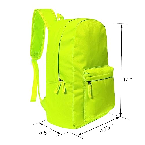 24-Pack 17" School Neon Backpacks for Kids - Backpacks in Bulk for Elementary, Middle, and High School Students, 6 Assorted Colors