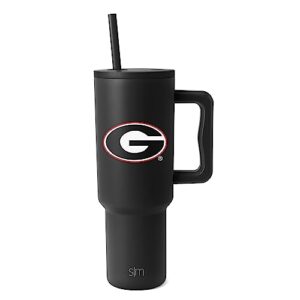 simple modern officially licensed collegiate university 40oz tumbler with handle and straw lid | football thermos gifts for men, women | trek collection | georgia bulldogs
