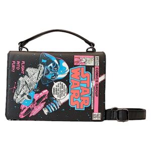 loungefly stitch shoppe women's star wars dark side vs. light side light up crossbody bag purse