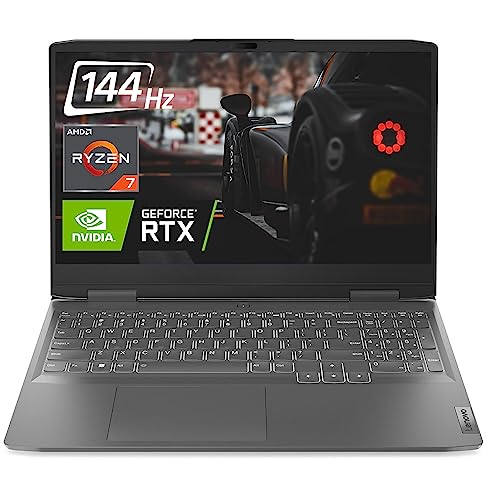 Lenovo LOQ Gaming Laptop, 15.6" FHD 144Hz Display, AMD 8-Core Ryzen 7 7840HS(> i7-12700H), GeForce RTX 4050, 32GB DDR5 RAM, 1TB SSD, Backlit KB, Wi-Fi 6, Windows 11 Home, Gray