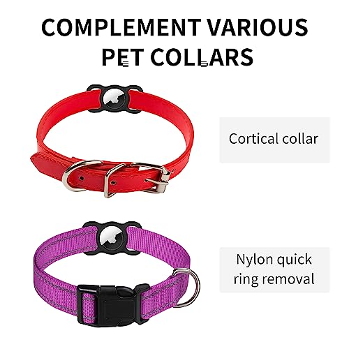 Airtag Dog Collar Holder Waterproof Airtag Case for Dog Collar,Pet GPS Tracker for Cats,Silicone Dog Tags Personalized for Anti-Lost (Black&White