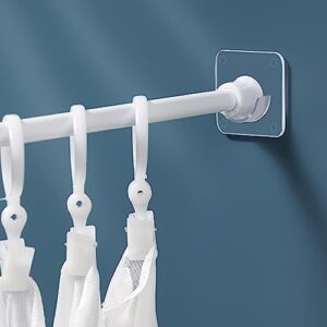 2pcs/set shower curtain rod mount holder for wall adhesive bathroom shower rod tension retainer no drilling stick for closet