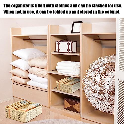 HABURN Underwear Drawer Organizer, Underwear Drawer Organizer and Closet Dividers, Clothing Storage Organizers Box, Drawer Organizer, Storage Box for Clothes, Socks, Underwear, Ties, Panties