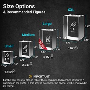 ArtPix 3D PREMIUM Crystal Photo Rectangle, Great Personalized Gifts With Your Own Photo for Dad, Mom, Men, Women, 3D Laser Etched Picture, Engraved Crystal, Customized Anniversary Couples Gifts