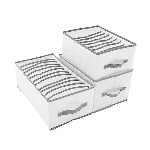 Cabilock 3pcs Clothes Storage Box Folding Wardrobe Clear Drawer Clothes Storage Boxes Socks Organizer Clothing Organizer Drawer Organizer Washable Drawer Dividers Clothes Organizer Box