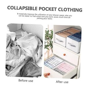 Cabilock 3pcs Clothes Storage Box Folding Wardrobe Clear Drawer Clothes Storage Boxes Socks Organizer Clothing Organizer Drawer Organizer Washable Drawer Dividers Clothes Organizer Box