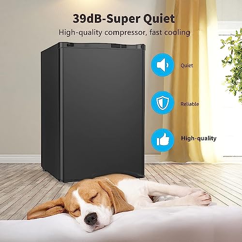 Anpuce 4.5 Cu. Ft Compact Refrigerator-Mini fridge Upright Freezers for Dorm, Garage, Camper, Basement, or Office, Single Door Black