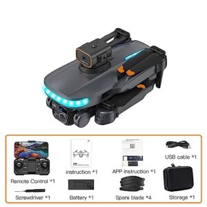 4K HD Camera WiFi FPV Foldable RC Drone - Altitude Hold Headless Mode Trajectory Flight One Key Start Remote Control Circle Fly Mini Drone Quadcopter Toys Gifts for Boys Girls (Black)