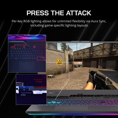 ASUS ROG Strix G17 (2023) Gaming Laptop, 17.3” QHD 240Hz Display, AMD Ryzen 9 7845HX, GeForce RTX 4060, 32GB DDR5 RAM, 2TB PCIe SSD, RGB Backlit Keyboard, Win 11 Pro, Gray, 32GB Snowbell USB Card