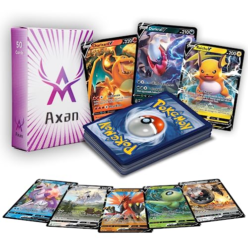 A Axan Ultra Rare Bundle Compatible with Pokemon Cards | Includes 100 Assorted Cards | 1 Random Ultra Rare | 90 Common Uncommon Plus 10x Holo or Rares