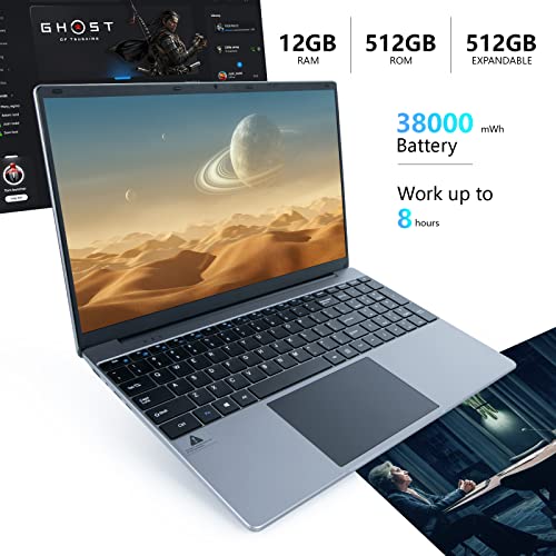 Chicbuy Laptop Computer,15.6 Inch FHD Display 1080P IPS, 12GB DDR4 512GB SSD Windows 11 Laptop with Quad-Core Intel Celeron N5095 Processors,USB 3.0, Bluetooth 4.2, 2.4/5G WiFi