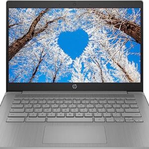 HP Flagship Chromebook 14 HD Student Laptop, Intel Pentium Quad-Core N4120 Processor, 4GB RAM, 64GB eMMC, Wi-Fi 5, Webcam, Bluetooth, Zoom Meeting, Chrome OS, w/GM Accessory