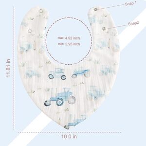 vuminbox Muslin Baby Bibs Bandana Drool Bibs 100% Cotton Absorbent Soft Reversible 6-Pack Set for Feeding, Teething Pattern and Solid Color for Unisex