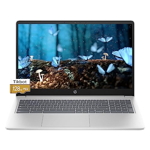 HP Chromebook Laptop 2023| Intel Processor N200 Beats i7-10510Y| 15.6inch IPS Display Narrow Bezel| Backlit Keyboard Numeric| Wireless Wi-Fi6| USB C| Fast Charge (8GB RAM |64GB eMMC+128G SD Card)