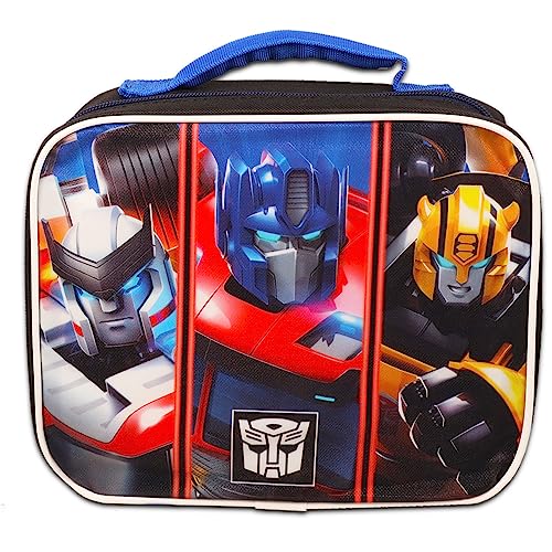 Screen Legends Transformers Lunch Box for Boys Set - Bundle with Insulated Transformers Lunch Bag, Water Bottle, Tattoos, More | Transformers Lunch Kit.