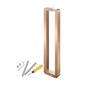 square push pull door handle include fittings,stainless steel sliding n door handle hardware,for shower glass sliding/interior exterior door,6 colors (color : rose gold,size : 6