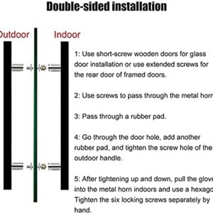 23.6in/31.5in/47.2in/59in Sliding Door Handle,Heavy-Duty Stainless Steel Push Pull Door Handle with Fittings,for Shower Glass Sliding/n Door/Interior Exterior Door