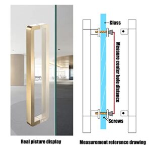 Square Push Pull Door Handle Include Fittings,Stainless Steel Sliding n Door Handle Hardware,for Shower Glass Sliding/Interior Exterior Door,6 Colors (Color : Black,Size : 92.5X