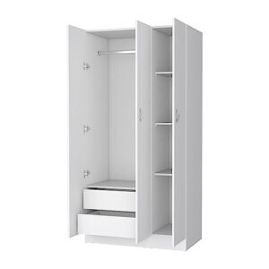 amfsqj contemporary miscellaneous storage closet with hanging rod, versatile organizer for various spaces, 35.43”*29.69”*71.14”h, white