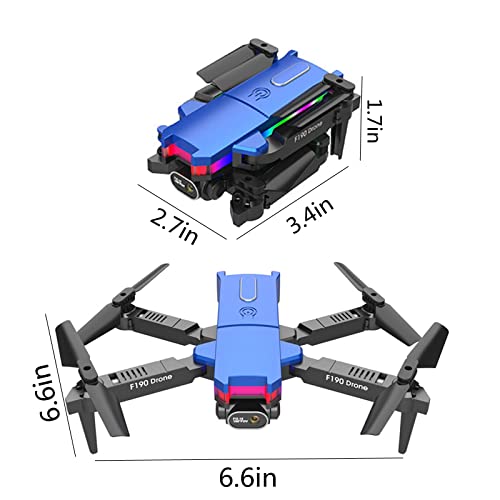 Mini Drone with Dual 4K HD FPV Camera Remote Control Toys Gifts For Kids Adults with Altitude Hold Mode Function, Headless Mode One Key Start, Trajectory Flight, 3-Level Flight Speed (Blue)