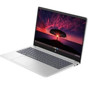 HP Chromebook 8GB RAM for School Students Adults| 4Core Intel Processor N200 |15.6inch IPS Display| Backlit Keyboard| Wireless Wi-Fi6| USB Type C| Webcam| Fast Charge (8GB RAM |64GB eMMC+32G SD Card)