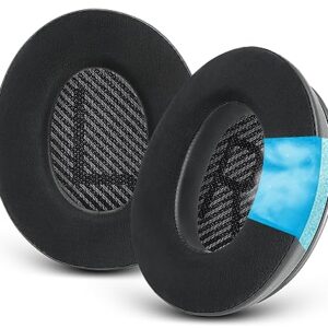 GEVO Cooling-Gel Ear Pads Cushions Replacement, Ear Pads for Bose QuietComfort 35 (QC35) and Quiet Comfort 35 II (QC35 II) Over-Ear Headphones & More, Memory Foam & Cooler for Longer (Black)