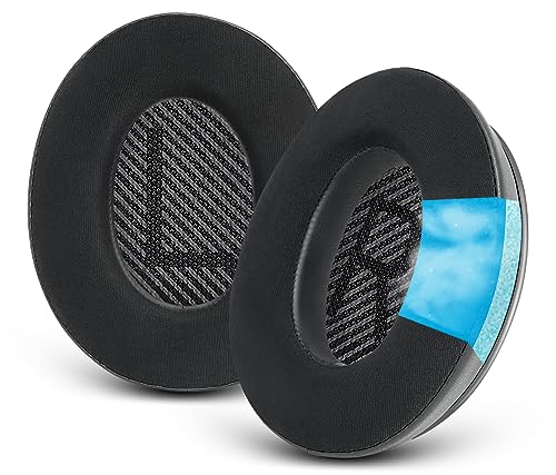 GEVO Cooling-Gel Ear Pads Cushions Replacement, Ear Pads for Bose QuietComfort 35 (QC35) and Quiet Comfort 35 II (QC35 II) Over-Ear Headphones & More, Memory Foam & Cooler for Longer (Black)