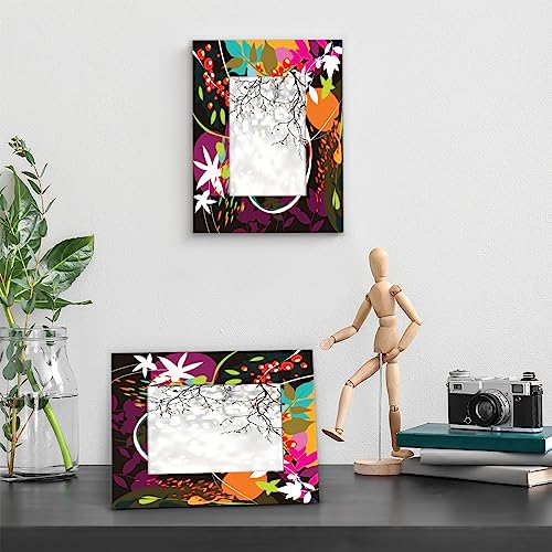 POFATO Chicken Snake Animals 4x6 Picture Frame Wood Photo Frame for Tabletop Display Wall Mount Picture Frame Display 4x 6 Inch Photo Wall Decor Home Gift Frames