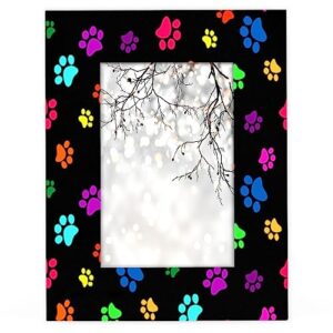 colorful dog cat paw 4x6 picture frame wood photo frame for tabletop display wall mount picture frame display 4x 6 inch photo wall decor home gift frames