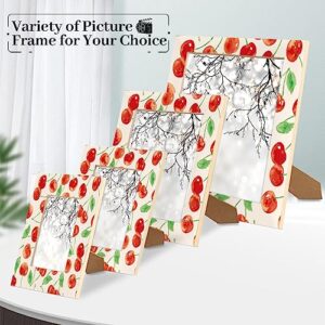 POFATO Cherry Fruit Pattern 4x6 Picture Frame Wood Photo Frame for Tabletop Display Wall Mount Picture Frame Display 4x 6 Inch Photo Wall Decor Home Gift Frames