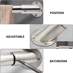 Bevel Angle Flange Base Metal Curtain Rod Shower Curtain Holders Pipe Supports Shower Curtain Rod Holders Rod Bracket Support Curtain Rod Pole End Flange Holder (6Pcs)