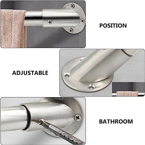 Bevel Angle Flange Base Metal Curtain Rod Shower Curtain Holders Pipe Supports Shower Curtain Closet Rod Holders