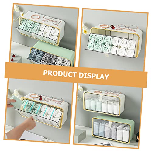 CAXUSD 1 Set Wall Hanging Sock Box Wardrobe Cabinet Clear Organizer Drawers Closet Drying Rack Underwear Cabinet Organizer Compartment Underwear Organizer Wall Drawer Organizer Bra Abs