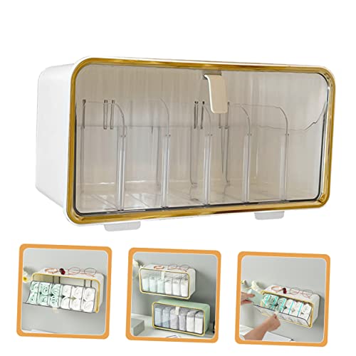 CAXUSD 1 Set Wall Hanging Sock Box Wardrobe Cabinet Clear Organizer Drawers Closet Drying Rack Underwear Cabinet Organizer Compartment Underwear Organizer Wall Drawer Organizer Bra Abs